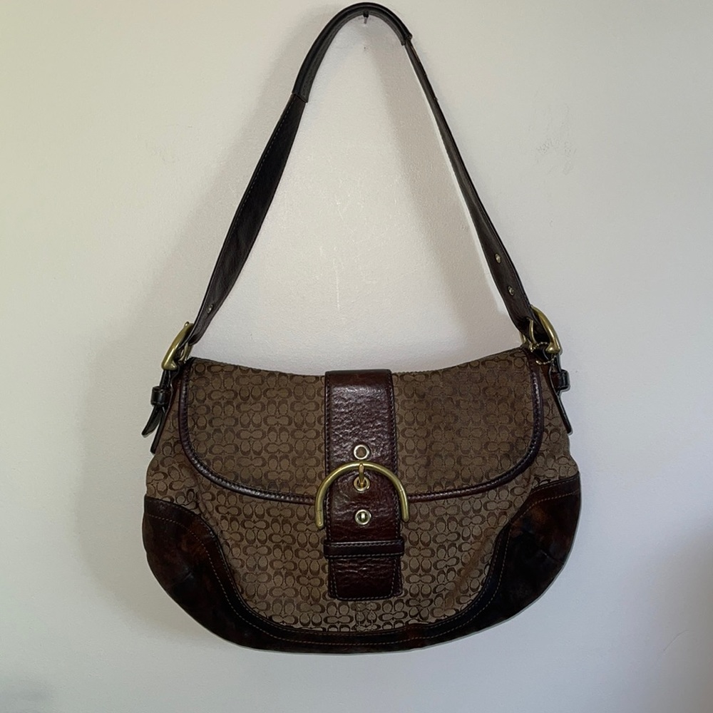 Coach
Soho Signature Logo Leather & Suede Trim